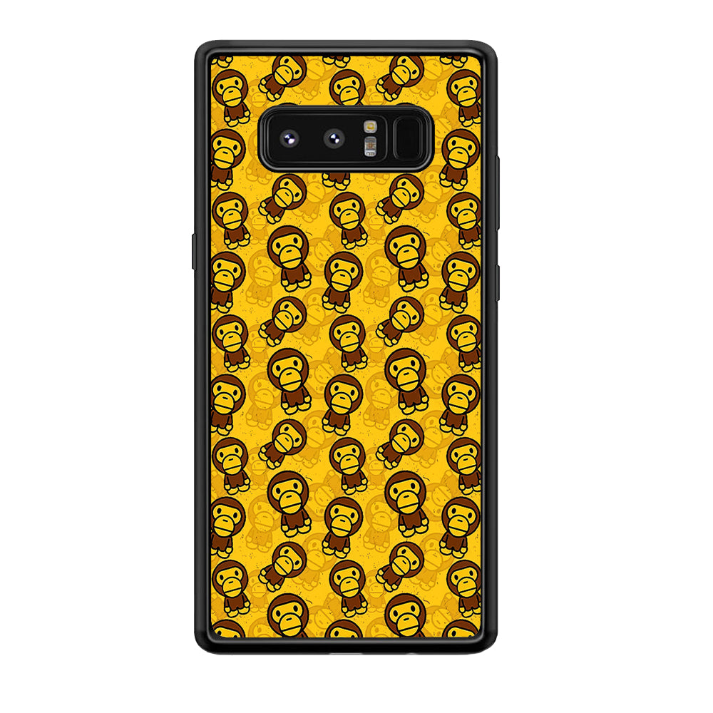 Bape Baby Milo Pattern Samsung Galaxy Note 8 Case-Rubber Black (2D Case)-Oxvistore