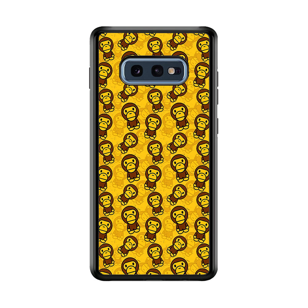 Bape Baby Milo Pattern Samsung Galaxy S10E Case-Rubber Black (2D Case)-Oxvistore