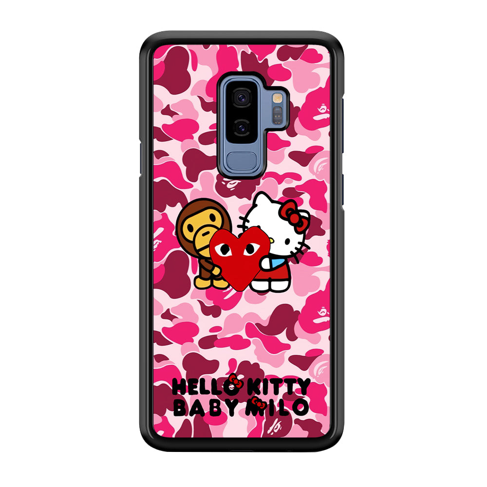 Bape Baby Milo X Hello Kitty Samsung Galaxy S9 Plus Case-Rubber Black (2D Case)-Oxvistore