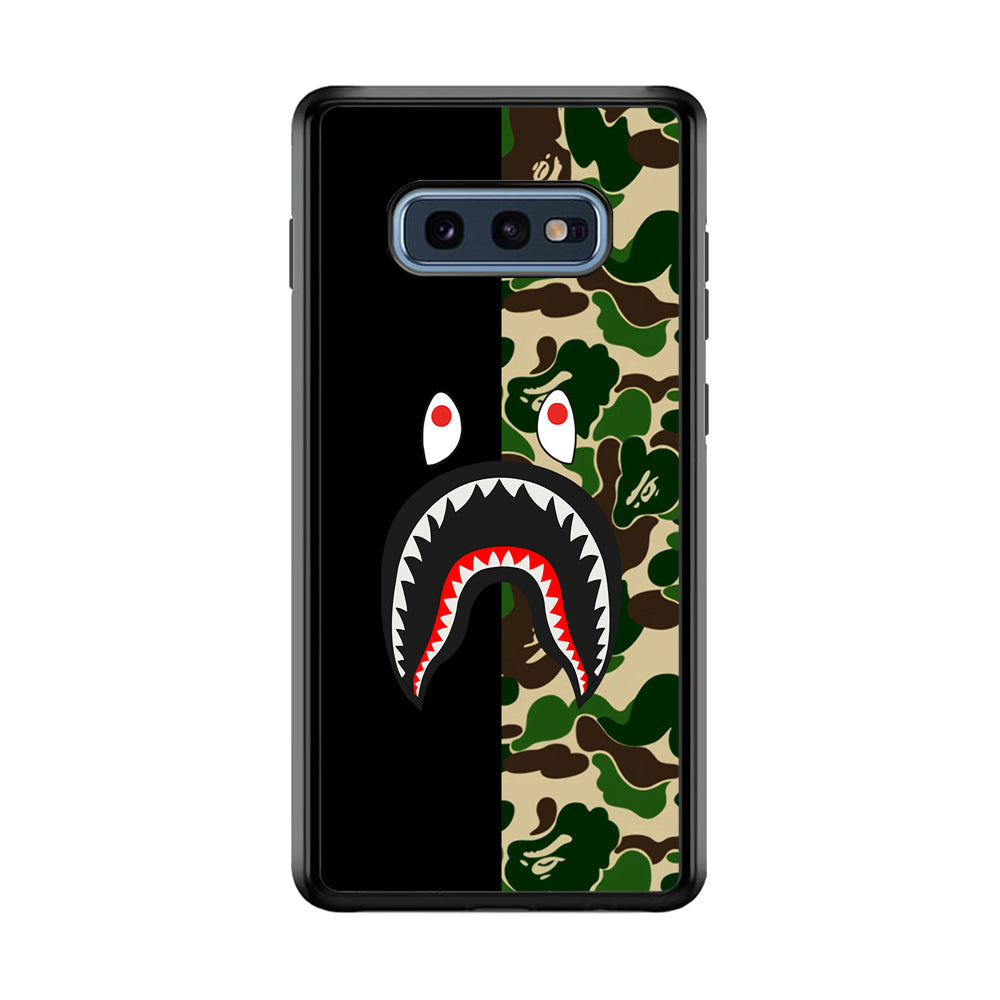 Bape Black Green Camo Samsung Galaxy S10E Case-Rubber White (2D Case)-Oxvistore