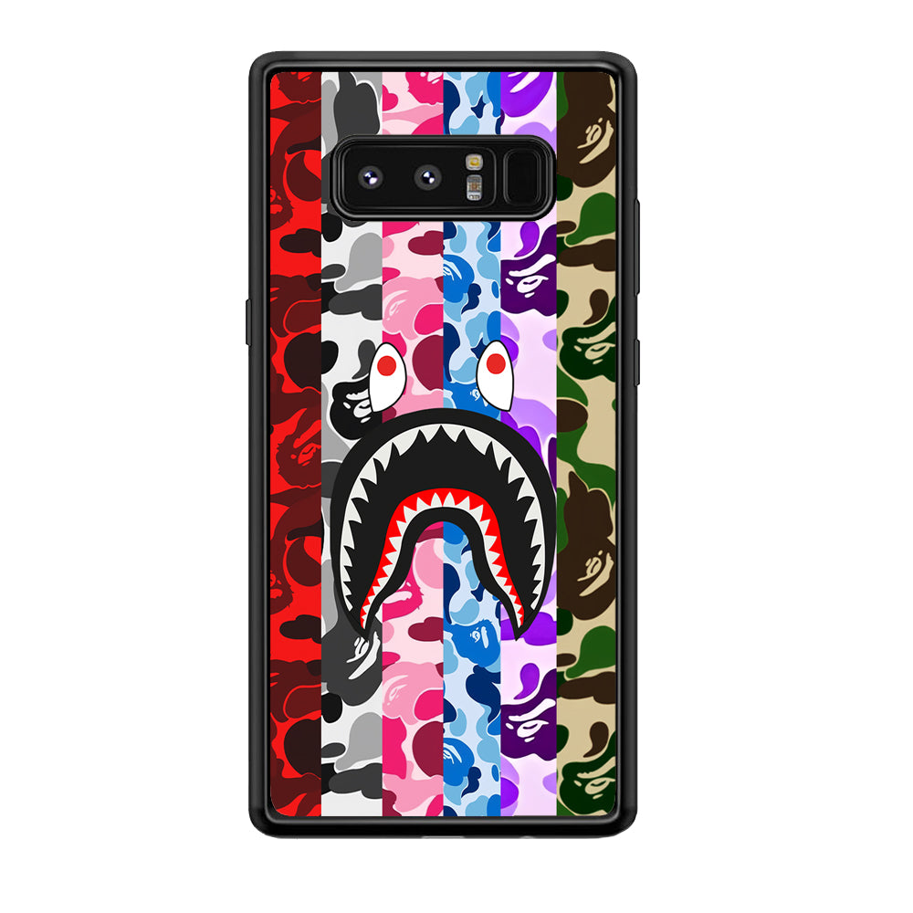 Bape Colorfull Camo Samsung Galaxy Note 8 Case-Rubber Black (2D Case)-Oxvistore