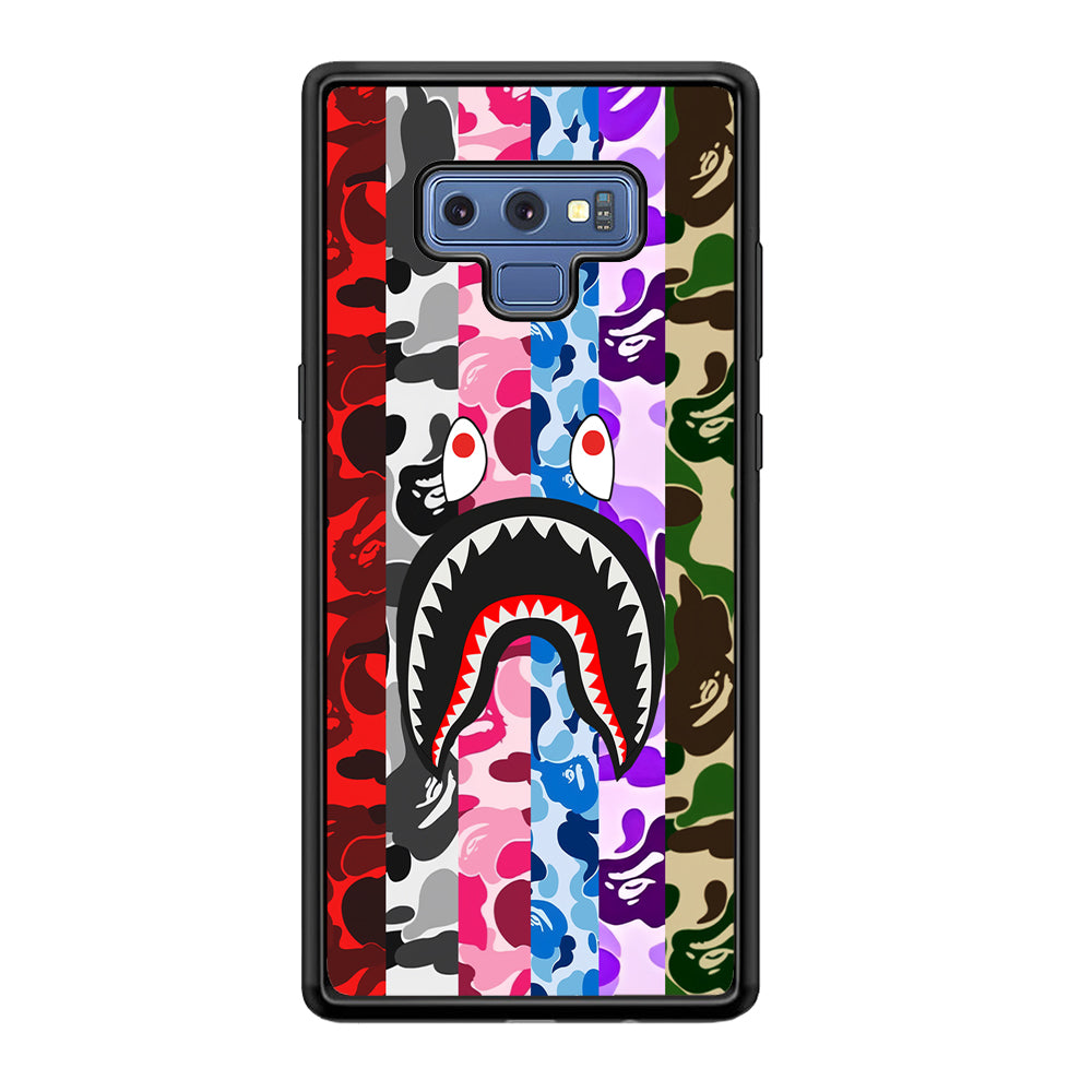Bape Colorfull Camo Samsung Galaxy Note 9 Case-Rubber Black (2D Case)-Oxvistore