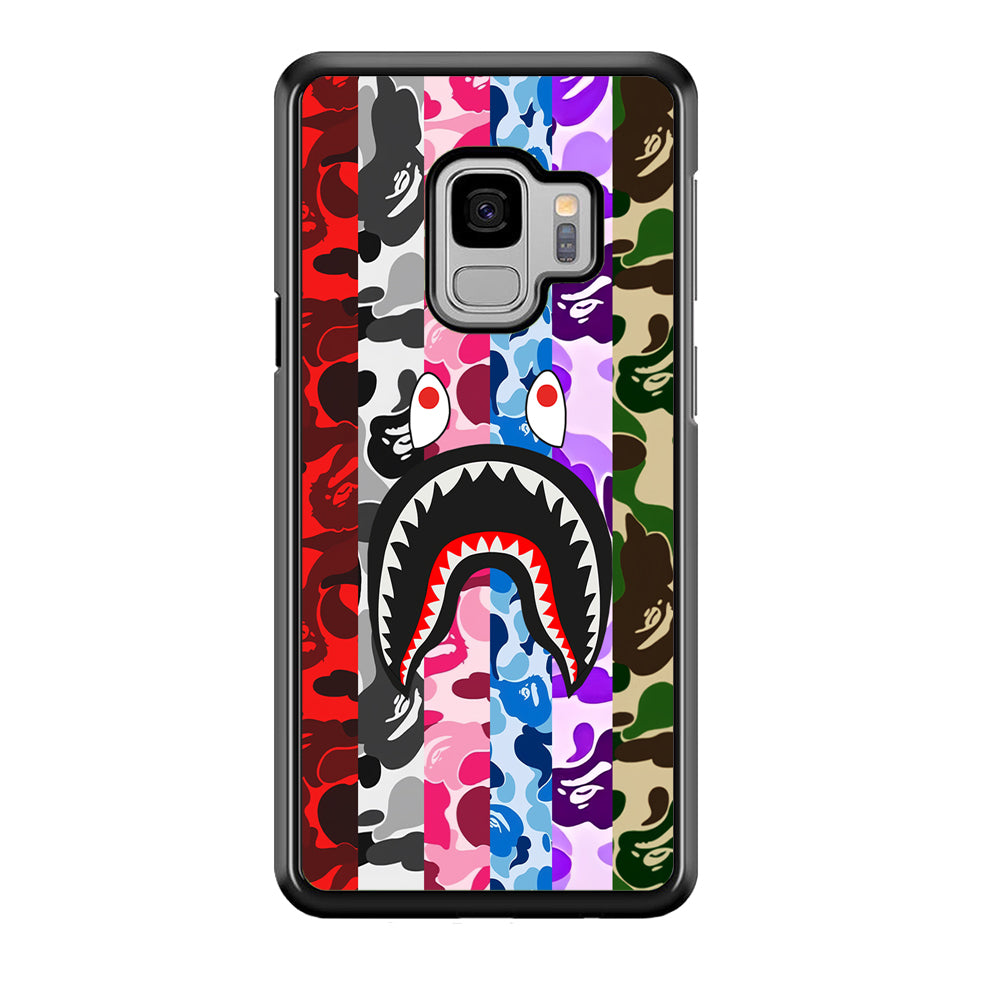 Bape Colorfull Camo Samsung Galaxy S9 Case-Rubber Black (2D Case)-Oxvistore