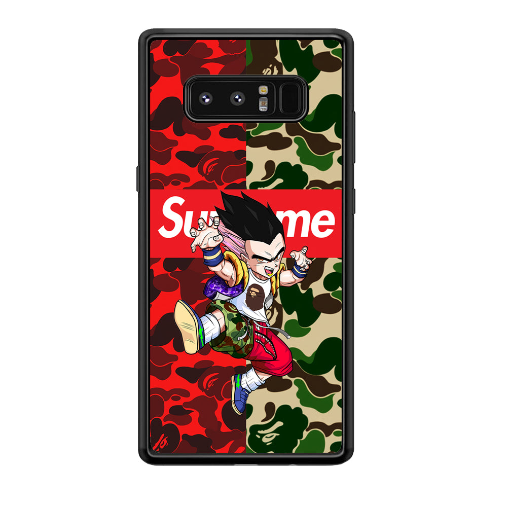 Bape Dragon Ball Supreme Camo Samsung Galaxy Note 8 Case-Rubber Black (2D Case)-Oxvistore