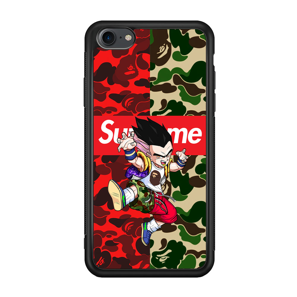 Bape Dragon Ball Supreme Camo iPhone 8 Case-Rubber Black (2D Case)-Oxvistore