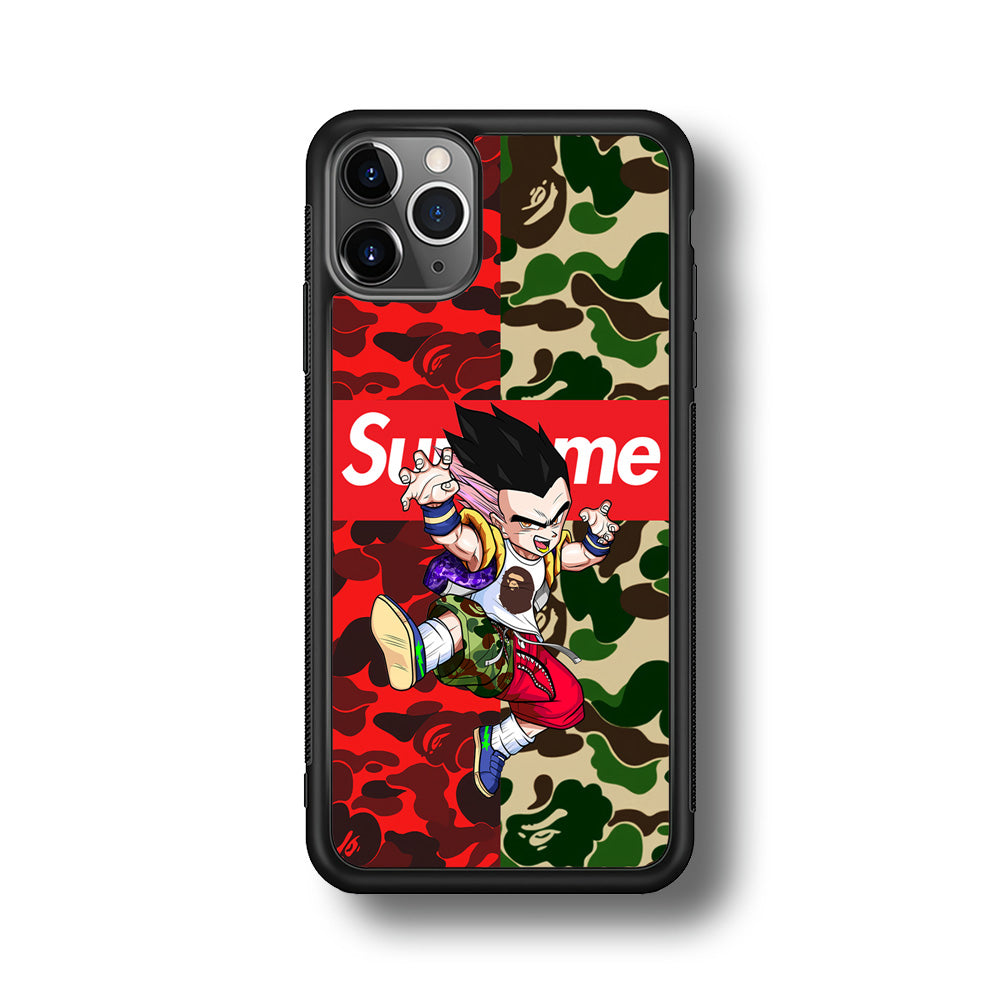 Bape Dragon Ball Supreme Camo iPhone 11 Pro Case-Rubber Black (2D Case)-Oxvistore