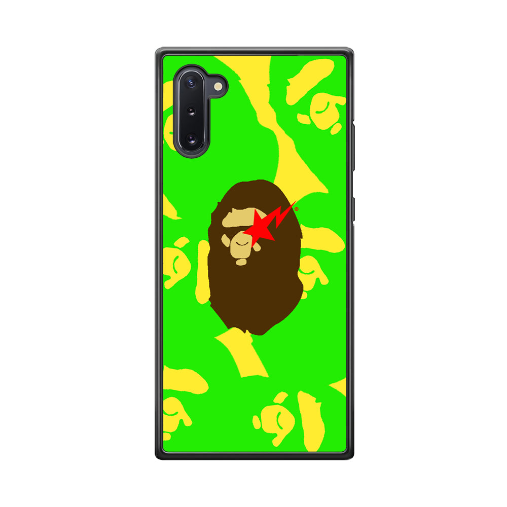 Bape Green Screen Samsung Galaxy Note 10 Case-Rubber Black (2D Case)-Oxvistore