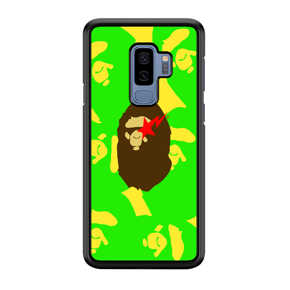 Bape Green Screen Samsung Galaxy S9 Plus Case-Rubber Black (2D Case)-Oxvistore