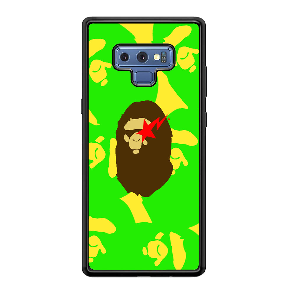 Bape Green Screen Samsung Galaxy Note 9 Case-Rubber Black (2D Case)-Oxvistore