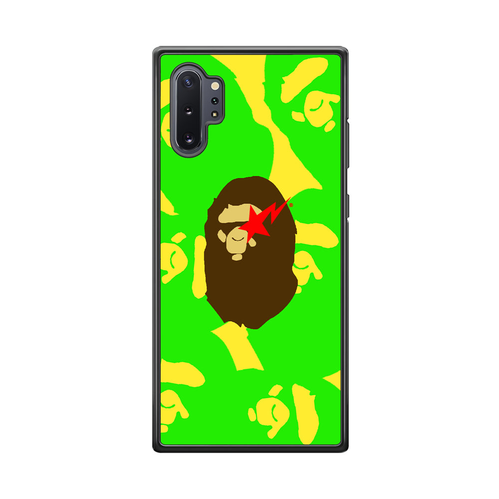 Bape Green Screen Samsung Galaxy Note 10 Plus Case-Rubber Black (2D Case)-Oxvistore