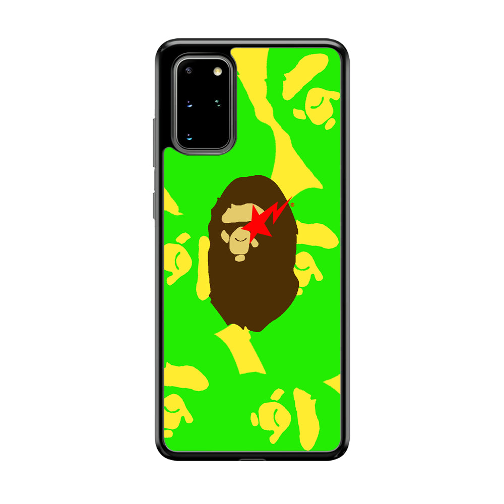 Bape Green Screen Samsung Galaxy S20 Plus Case-Rubber Black (2D Case)-Oxvistore