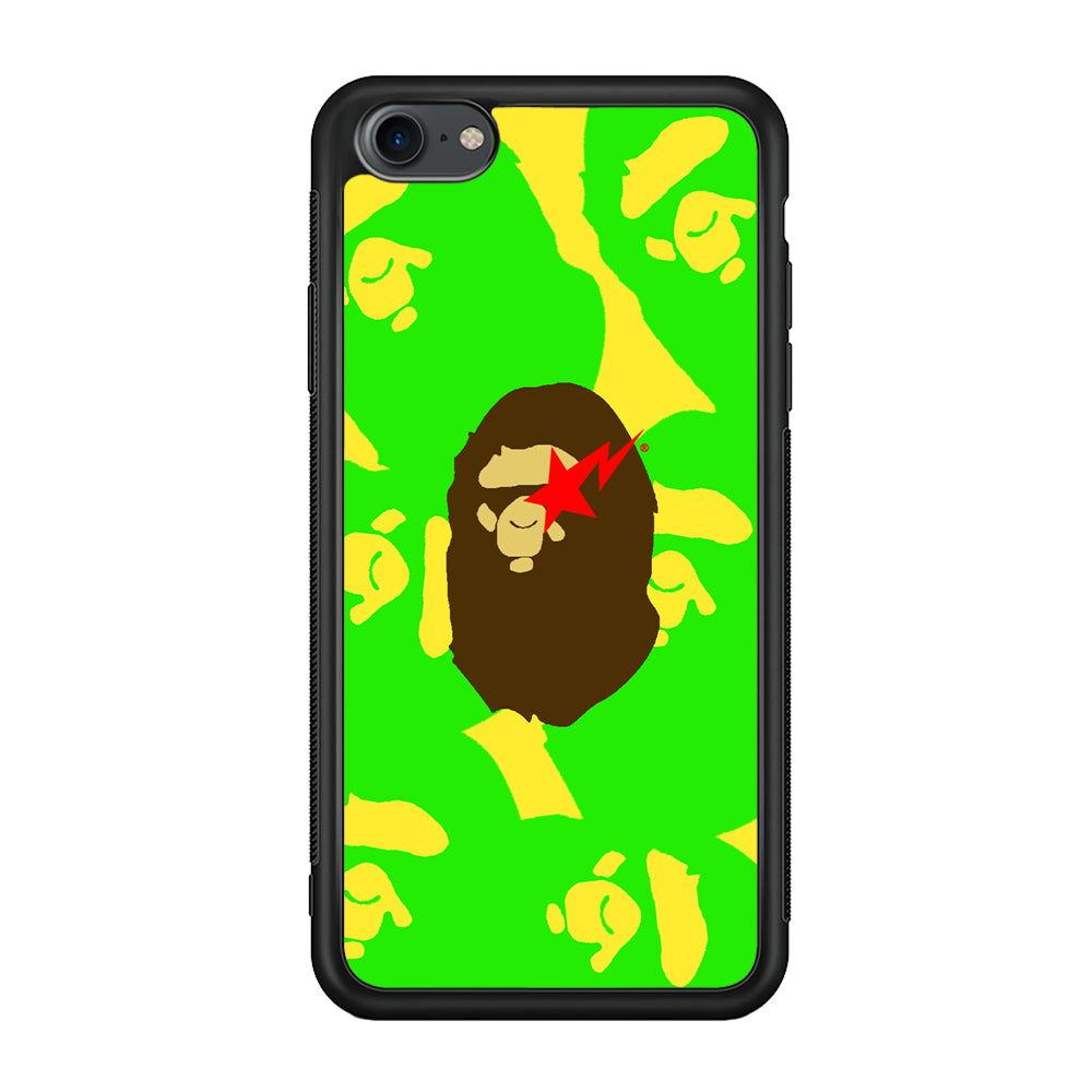 Bape Green Screen iPhone 8 Case-Rubber Black (2D Case)-Oxvistore