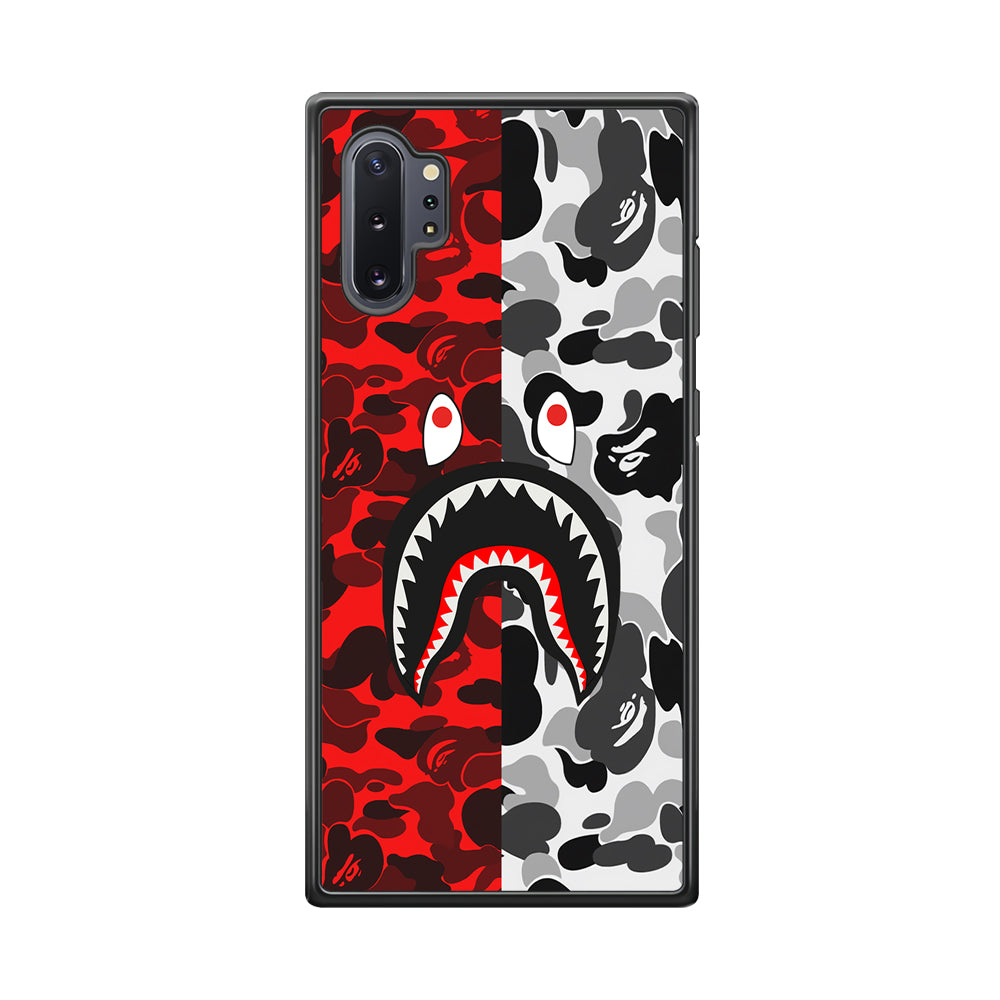 Bape Red Black Camo Samsung Galaxy Note 10 Plus Case-Rubber Black (2D Case)-Oxvistore