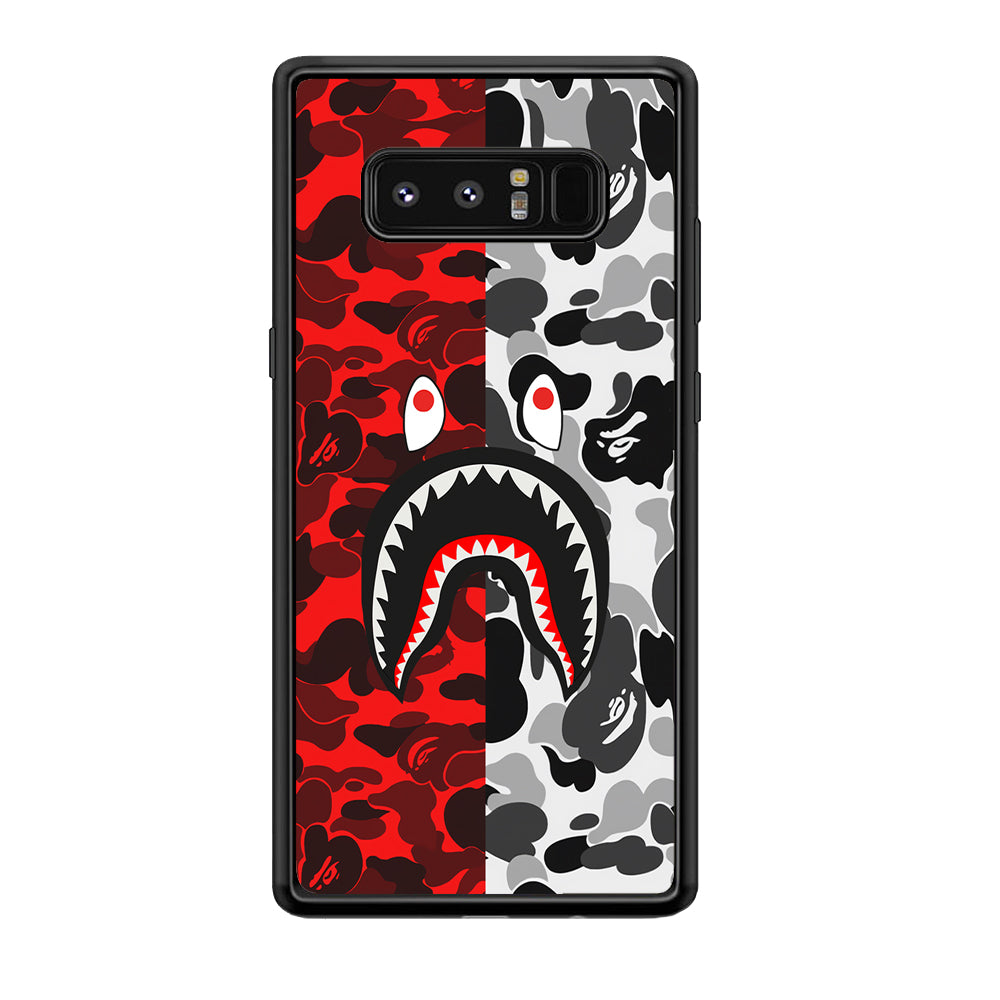 Bape Red Black Camo Samsung Galaxy Note 8 Case-Rubber Black (2D Case)-Oxvistore