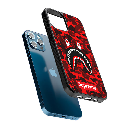 Bape Supreme Red Camo 2D Rubber Phone Case-Oxvistore