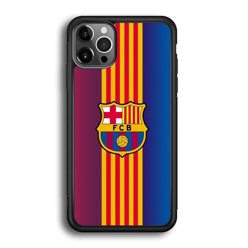 Barcelona FC Gradation Wings iPhone 12 Pro Case-Rubber Black (2D Case)-Oxvistore