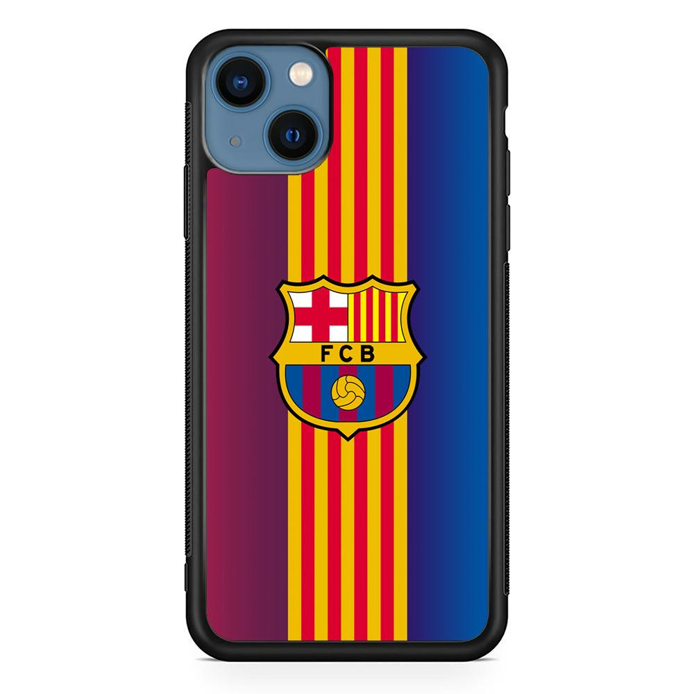 Barcelona FC Gradation Wings iPhone 13 Case-Rubber Black (2D Case)-Oxvistore