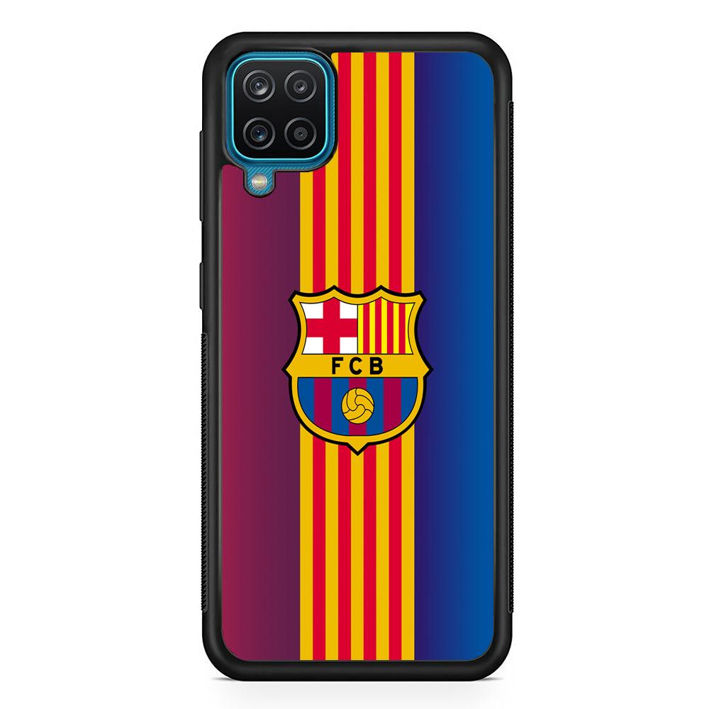 Barcelona FC Gradation Wings Samsung Galaxy A12 Case-Rubber Black (2D Case)-Oxvistore