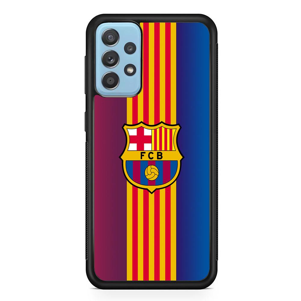 Barcelona FC Gradation Wings Samsung Galaxy A52 Case-Rubber Black (2D Case)-Oxvistore