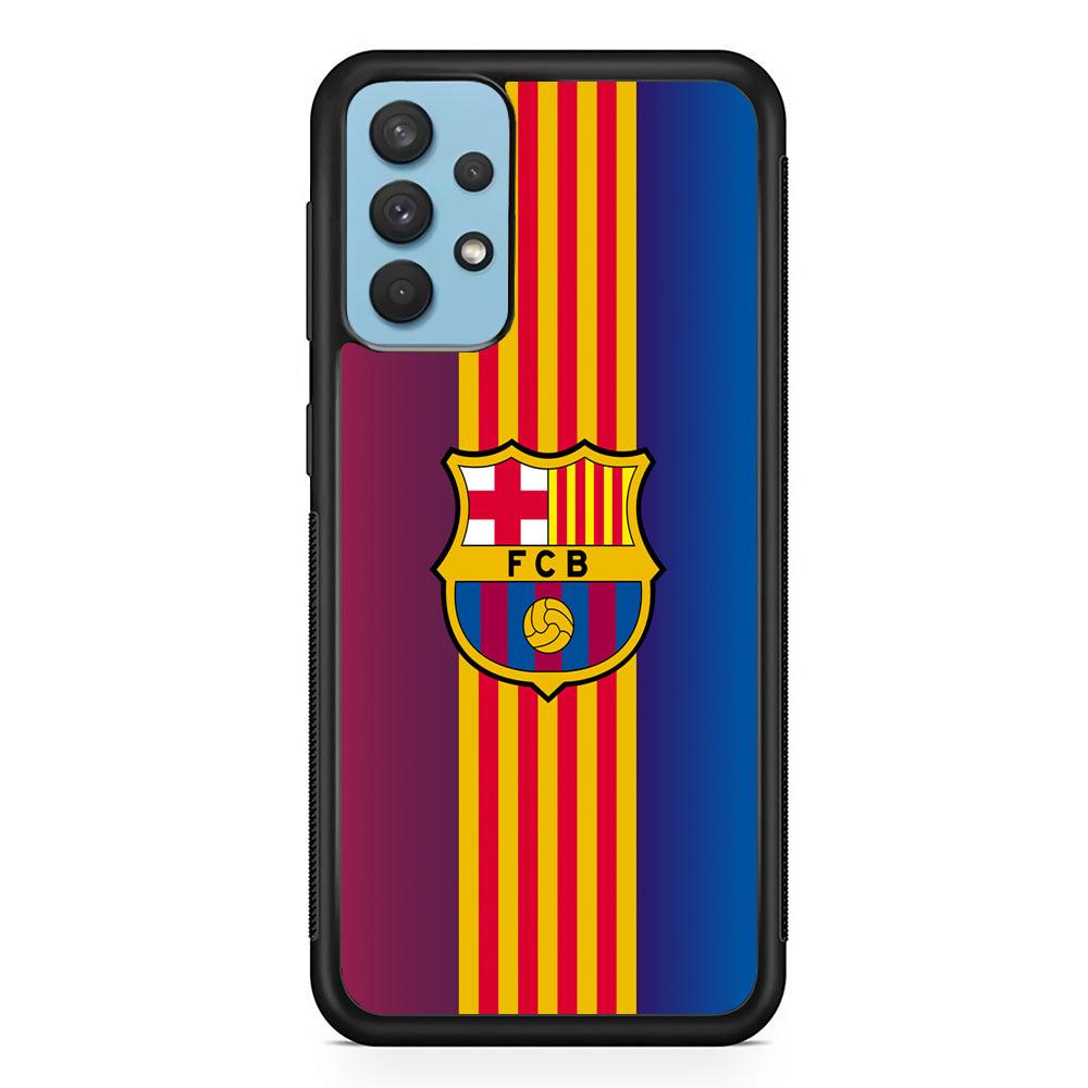 Barcelona FC Gradation Wings Samsung Galaxy A32 Case-Rubber Black (2D Case)-Oxvistore
