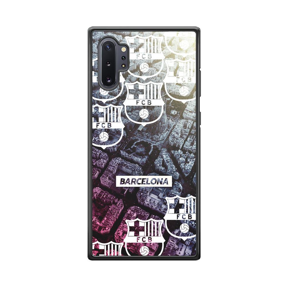Barcelona FC Light from The City Samsung Galaxy Note 10 Plus Case-Rubber Black (2D Case)-Oxvistore