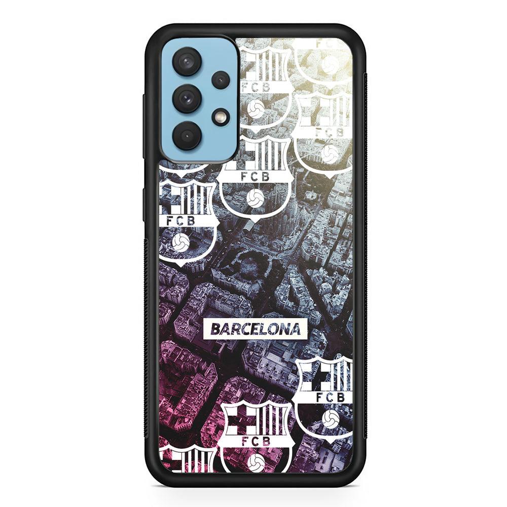 Barcelona FC Light from The City Samsung Galaxy A32 Case-Rubber Black (2D Case)-Oxvistore