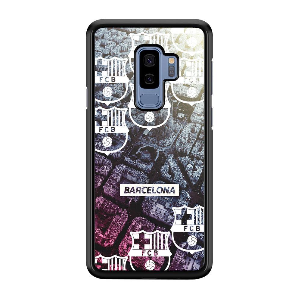 Barcelona FC Light from The City Samsung Galaxy S9 Plus Case-Rubber Black (2D Case)-Oxvistore