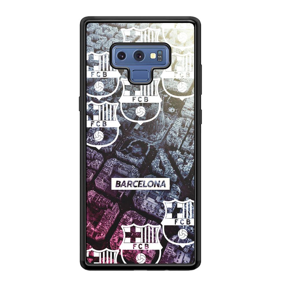 Barcelona FC Light from The City Samsung Galaxy Note 9 Case-Rubber Black (2D Case)-Oxvistore