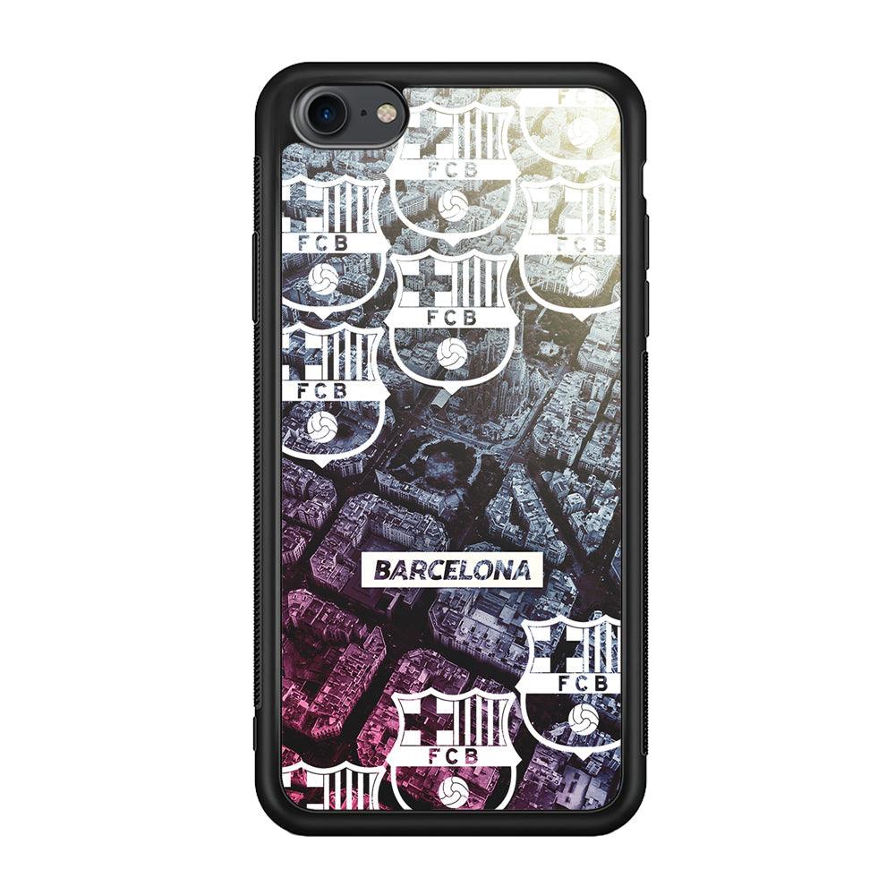 Barcelona FC Light from The City iPhone 8 Case-Rubber Black (2D Case)-Oxvistore