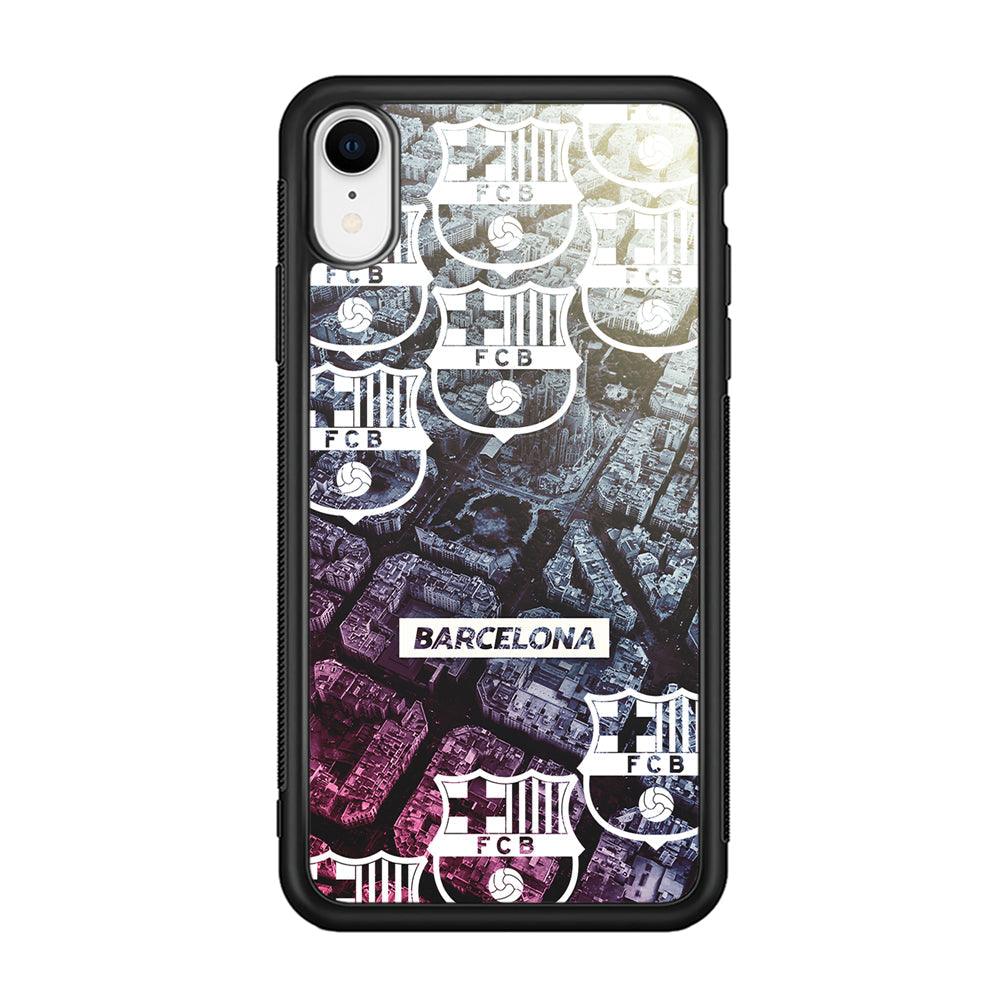 Barcelona FC Light from The City iPhone XR Case-Rubber Black (2D Case)-Oxvistore