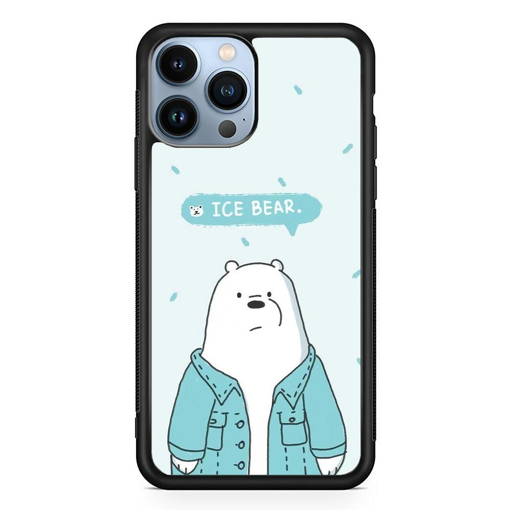 Bare Bears Ice Bear iPhone 15 Pro Max Case-Rubber White (2D Case)-Oxvistore