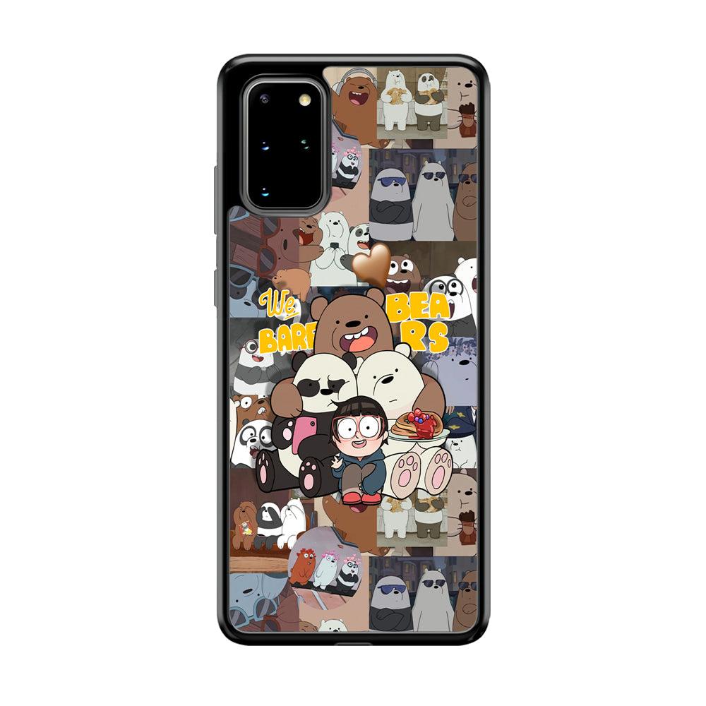 Bare Bears One Love as Family Samsung Galaxy S20 Plus Case-Rubber Black (2D Case)-Oxvistore