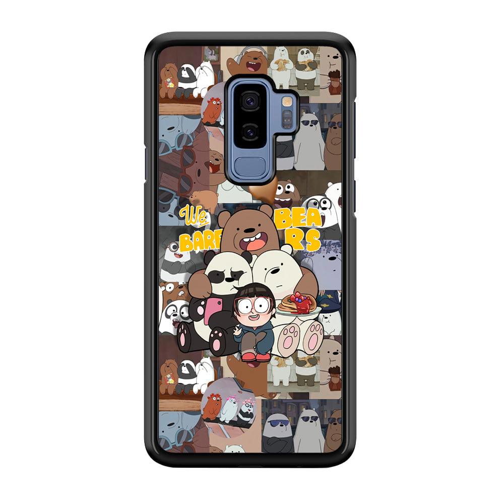 Bare Bears One Love as Family Samsung Galaxy S9 Plus Case-Rubber Black (2D Case)-Oxvistore