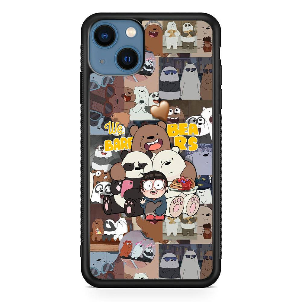 Bare Bears One Love as Family iPhone 14 Plus Case-Rubber Black (2D Case)-Oxvistore
