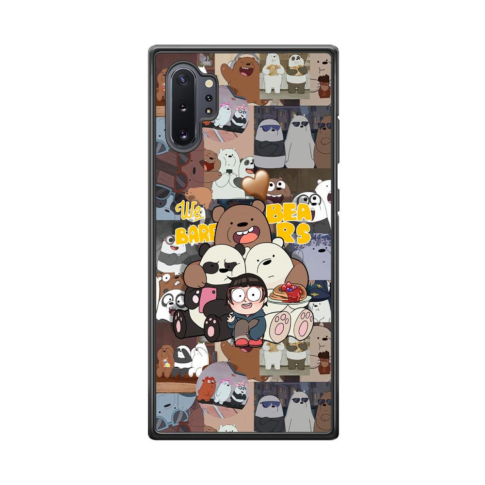 Bare Bears One Love as Family Samsung Galaxy Note 10 Plus Case-Rubber Black (2D Case)-Oxvistore