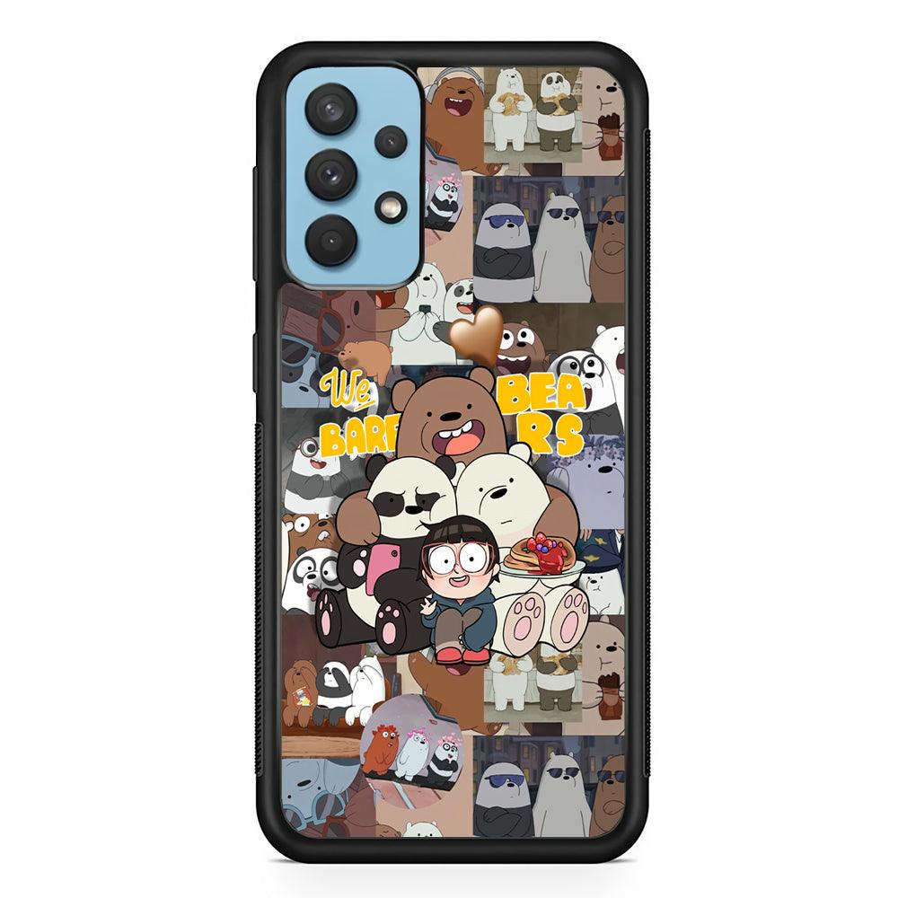Bare Bears One Love as Family Samsung Galaxy A32 Case-Rubber Black (2D Case)-Oxvistore