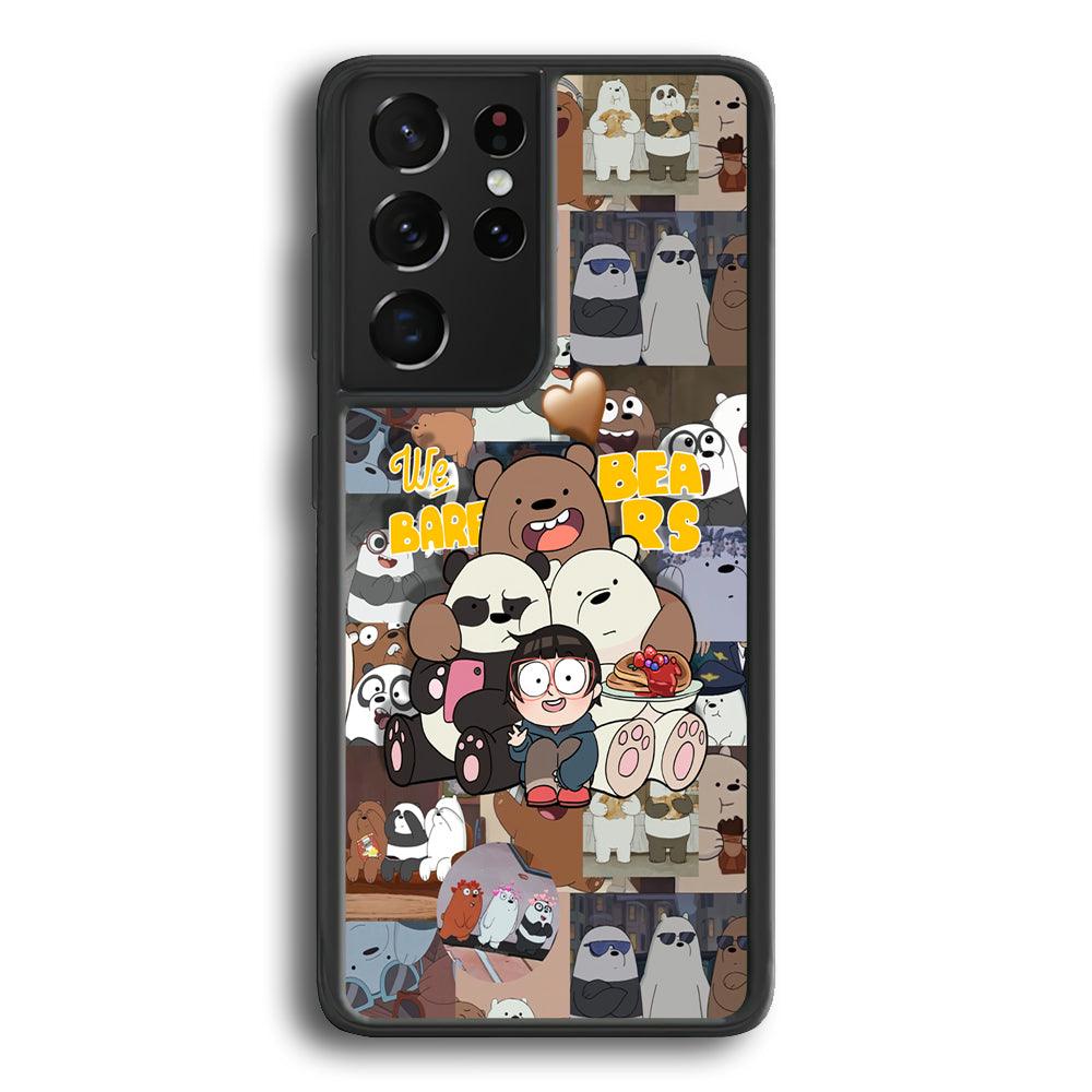 Bare Bears One Love as Family Samsung Galaxy S24 Ultra Case-Rubber Black (2D Case)-Oxvistore
