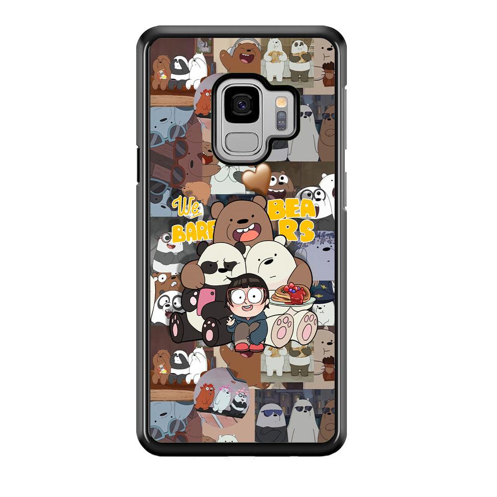 Bare Bears One Love as Family Samsung Galaxy S9 Case-Rubber Black (2D Case)-Oxvistore