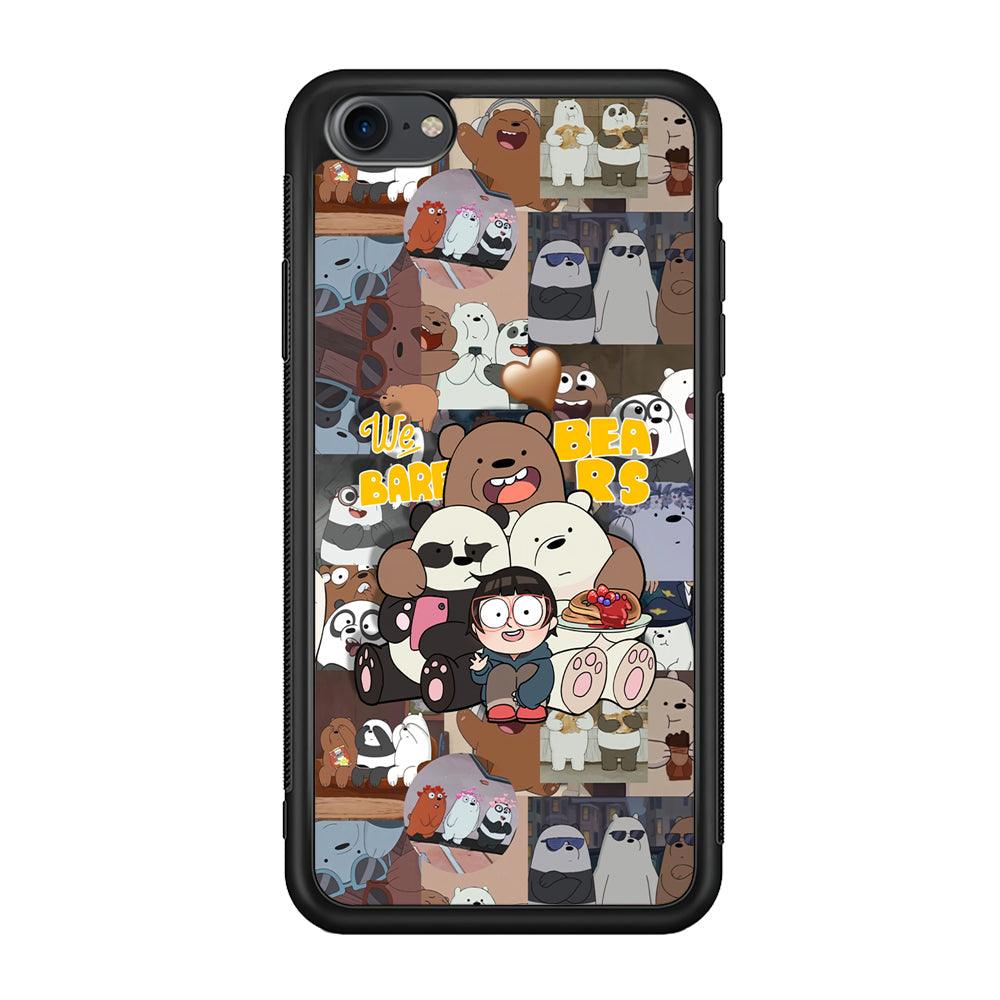 Bare Bears One Love as Family iPhone 7 Case-Rubber Black (2D Case)-Oxvistore