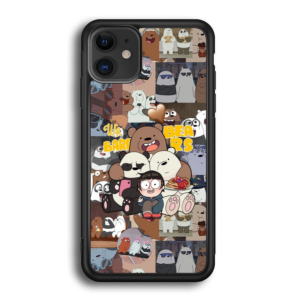Bare Bears One Love as Family iPhone 12 Case-Rubber Black (2D Case)-Oxvistore