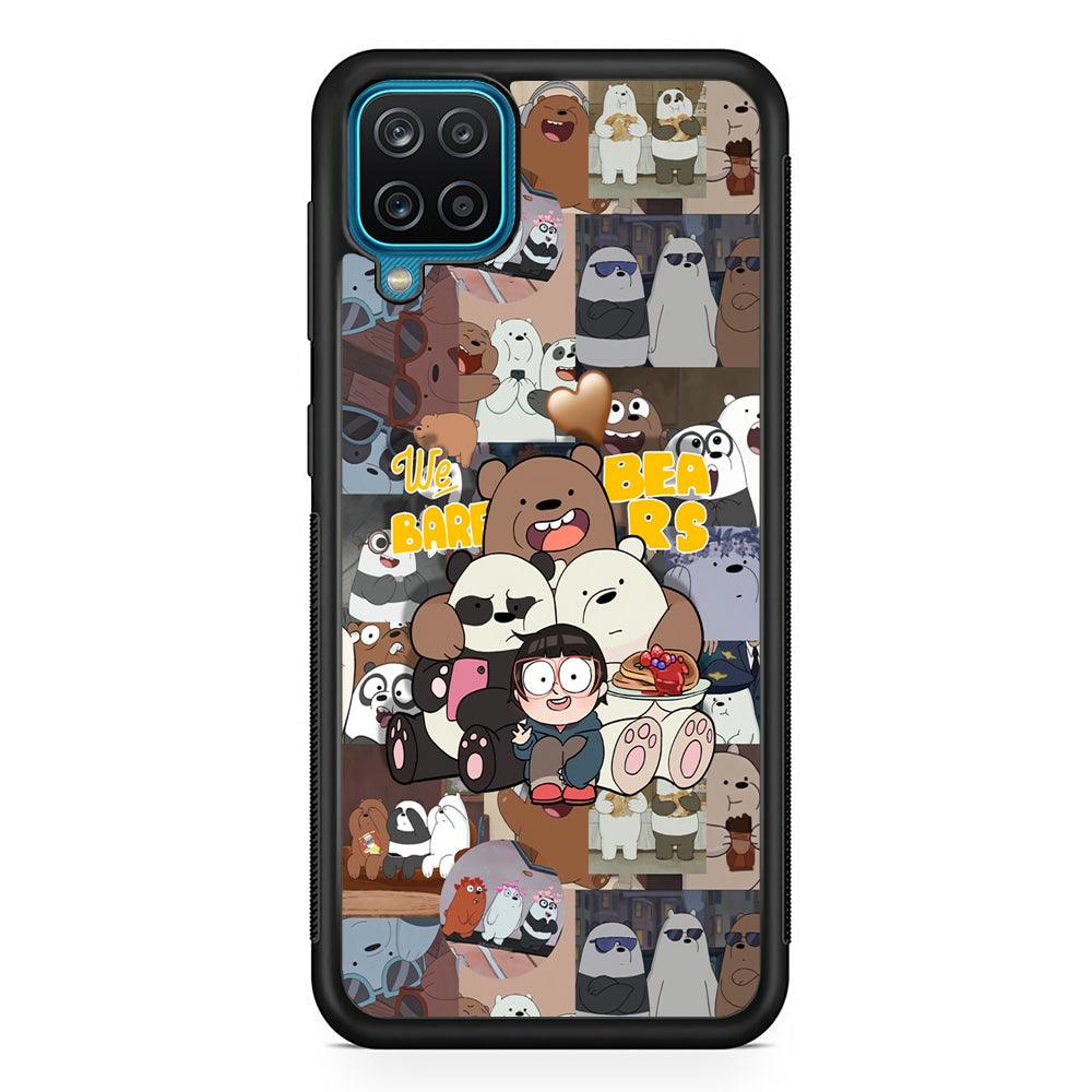 Bare Bears One Love as Family Samsung Galaxy A12 Case-Rubber Black (2D Case)-Oxvistore