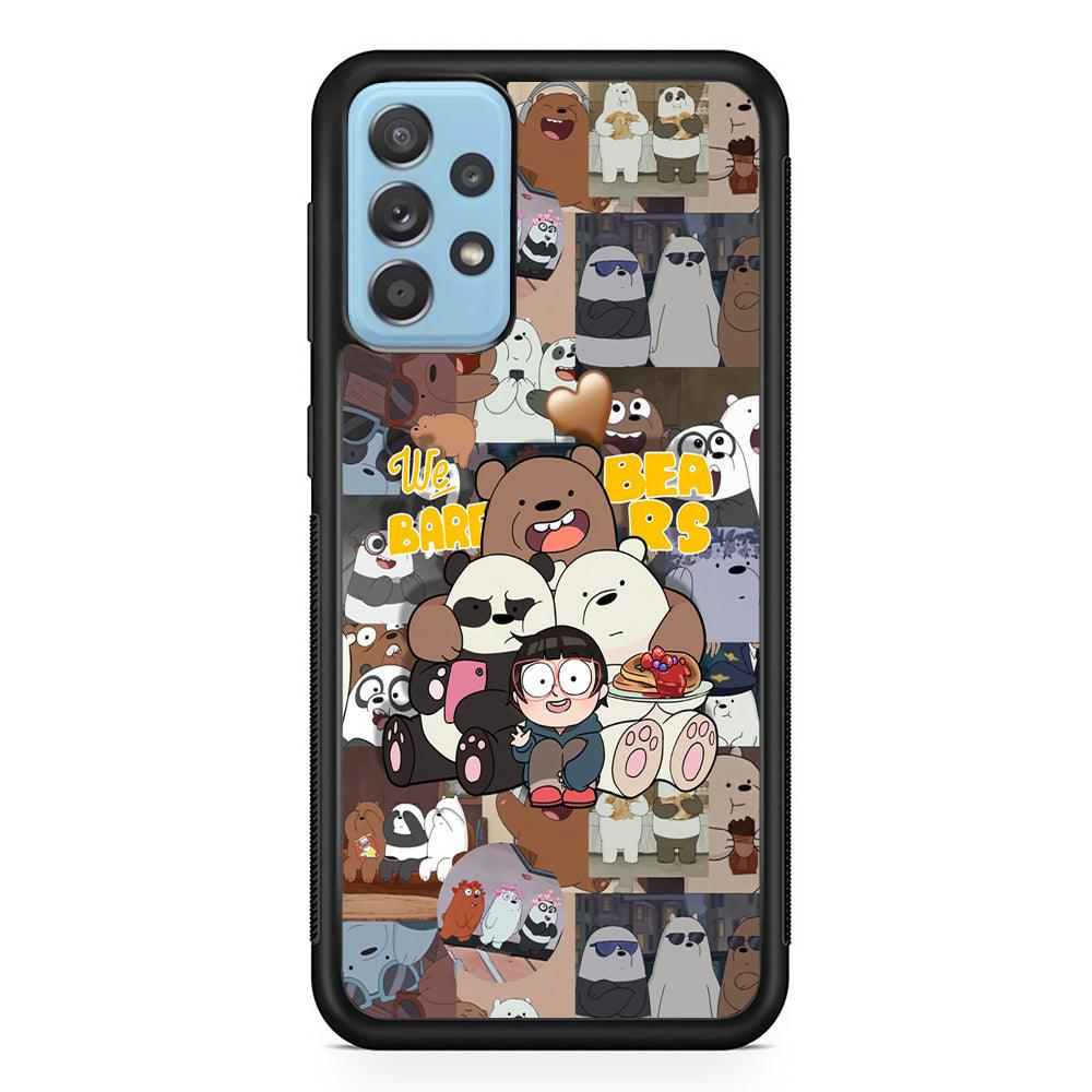 Bare Bears One Love as Family Samsung Galaxy A52 Case-Rubber Black (2D Case)-Oxvistore