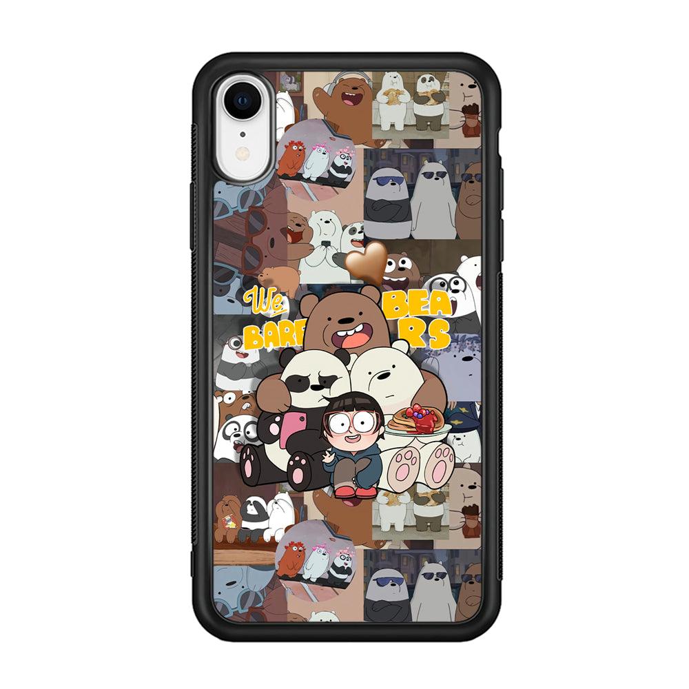 Bare Bears One Love as Family iPhone XR Case-Rubber Black (2D Case)-Oxvistore