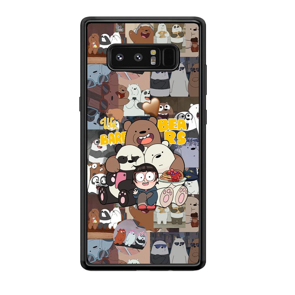Bare Bears One Love as Family Samsung Galaxy Note 8 Case-Rubber Black (2D Case)-Oxvistore