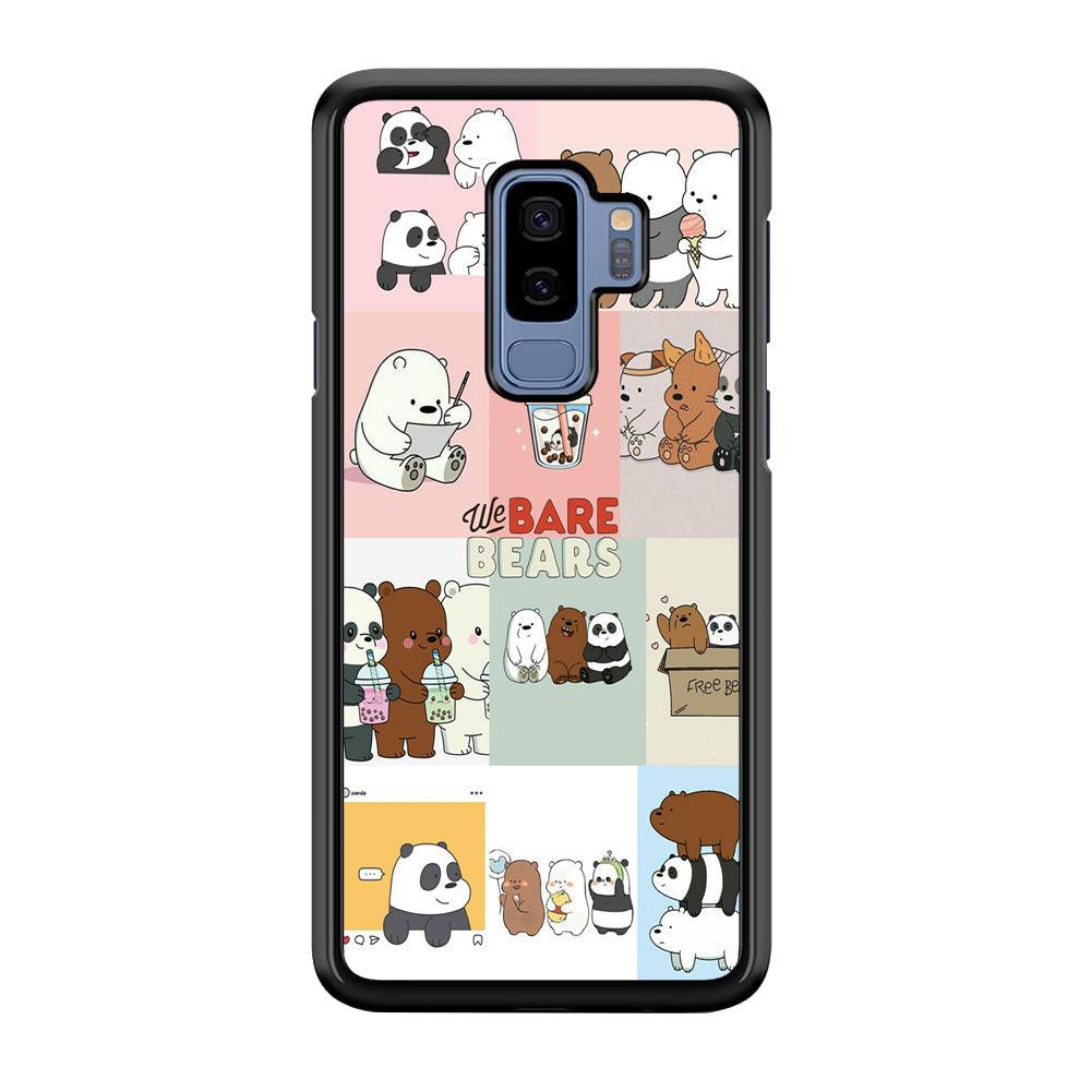 Bare Bears Pleasure Take a Moment Samsung Galaxy S9 Plus Case-Rubber Black (2D Case)-Oxvistore