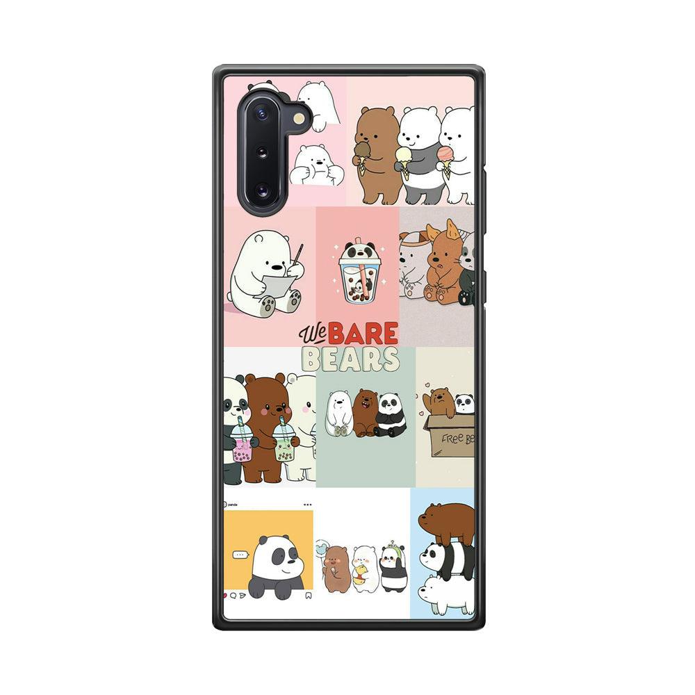 Bare Bears Pleasure Take a Moment Samsung Galaxy Note 10 Case-Rubber Black (2D Case)-Oxvistore