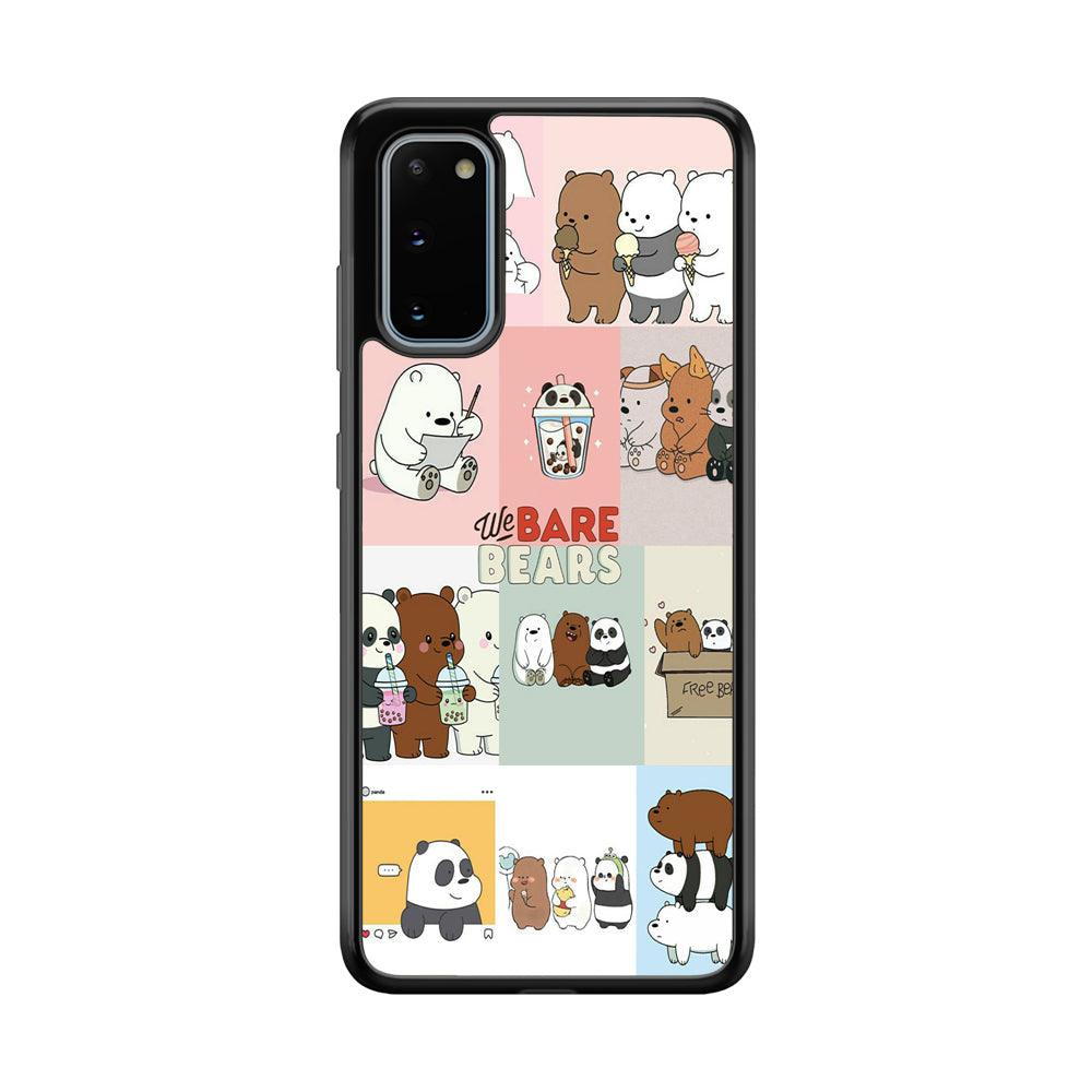 Bare Bears Pleasure Take a Moment Samsung Galaxy S20 Case-Rubber Black (2D Case)-Oxvistore