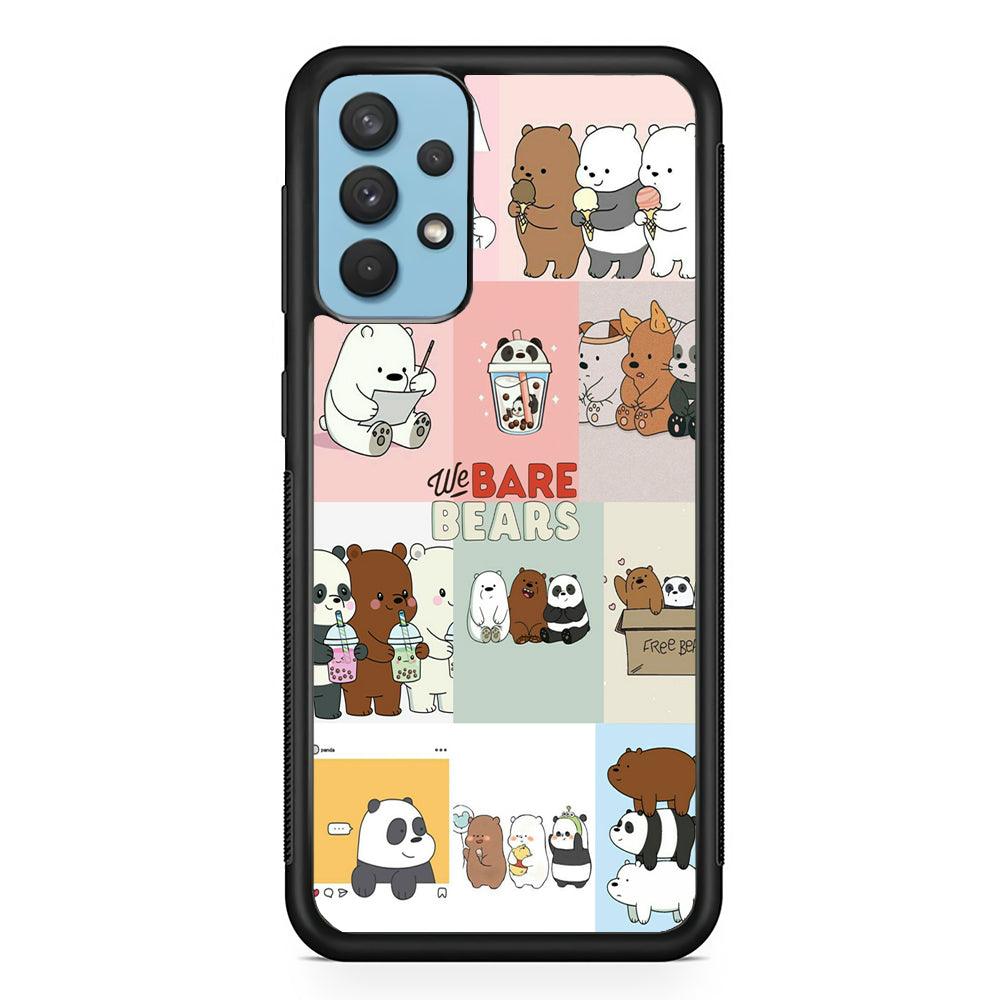 Bare Bears Pleasure Take a Moment Samsung Galaxy A32 Case-Rubber Black (2D Case)-Oxvistore