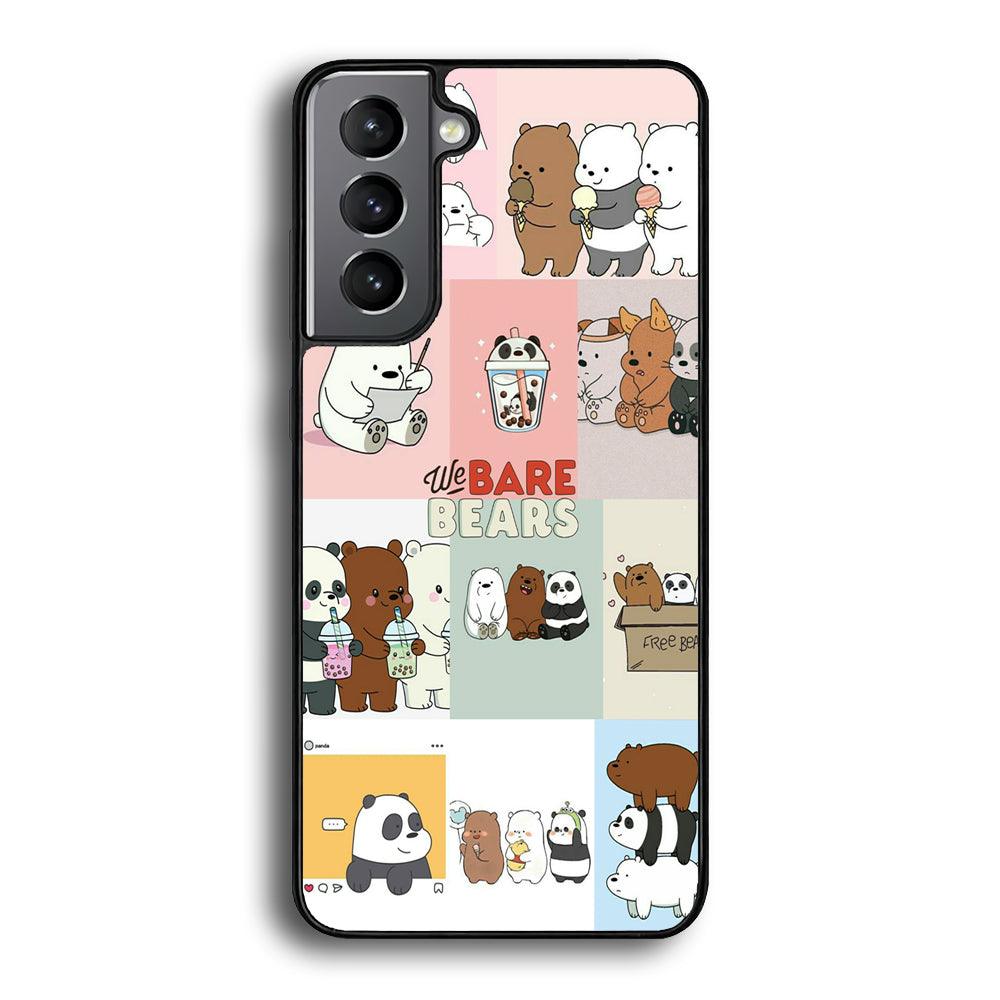 Bare Bears Pleasure Take a Moment Samsung Galaxy S24 Case-Rubber Black (2D Case)-Oxvistore