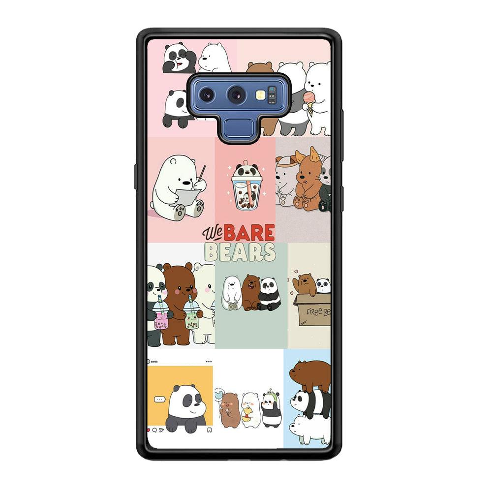 Bare Bears Pleasure Take a Moment Samsung Galaxy Note 9 Case-Rubber Black (2D Case)-Oxvistore